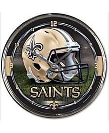 New Orleans Saints Chrome Wall Clock