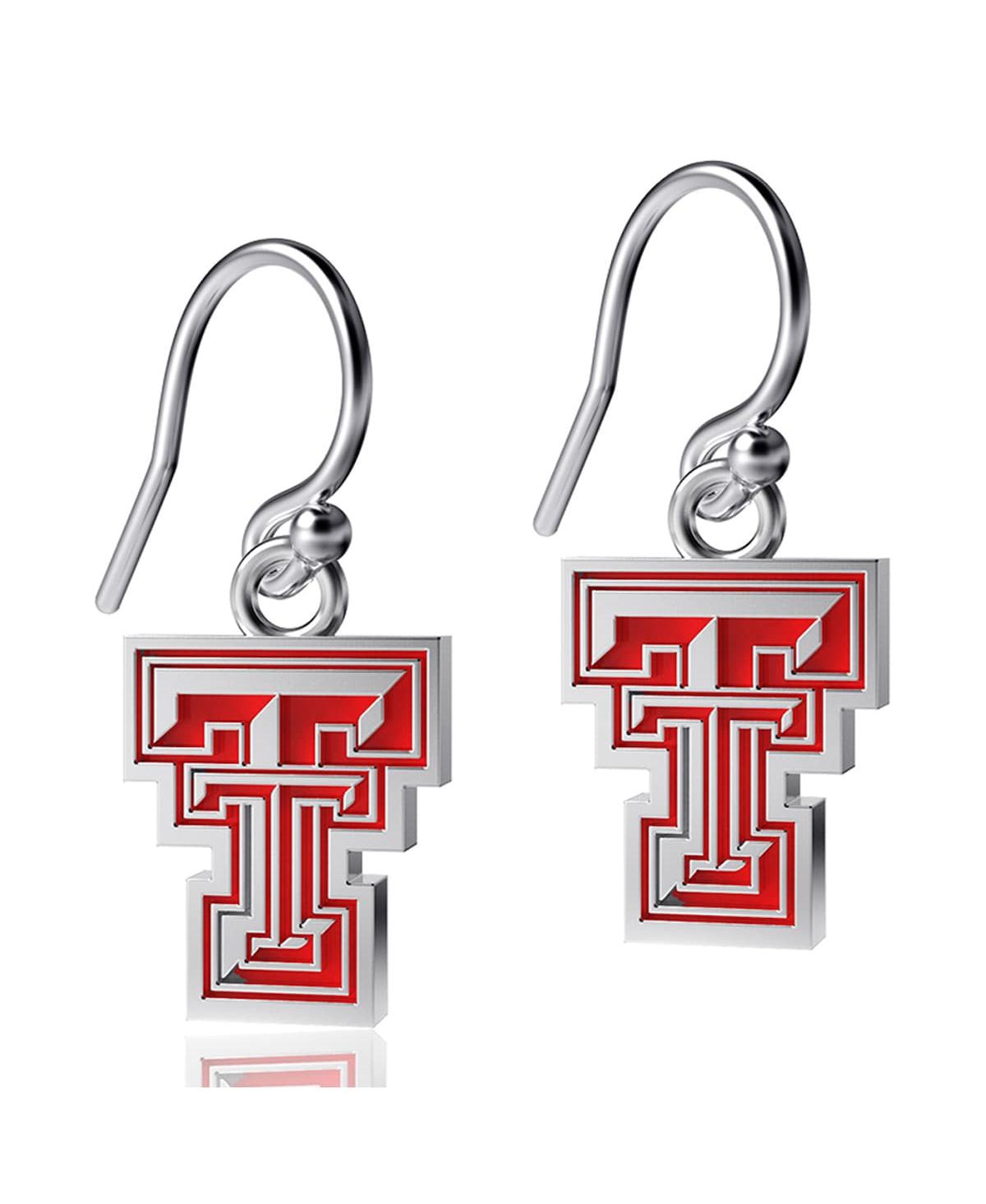 Women's Dayna Designs Texas Tech Red Raiders Silver-Tone Enamel Dangle Earrings - Silver-Tone