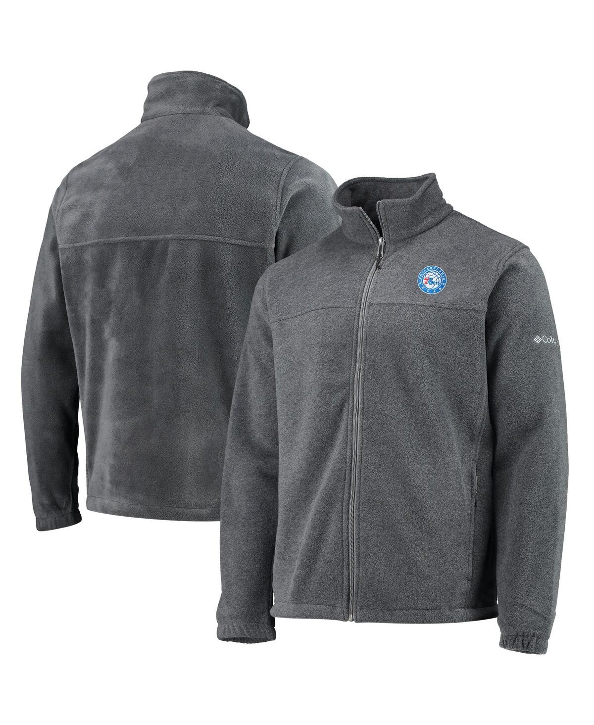 Men's Columbia Philadelphia 76ersFlanker Full-Zip Jacket - Heathered Charcoal