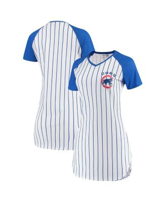 Women's White Chicago Cubs Vigor Pinstripe Nightshirt