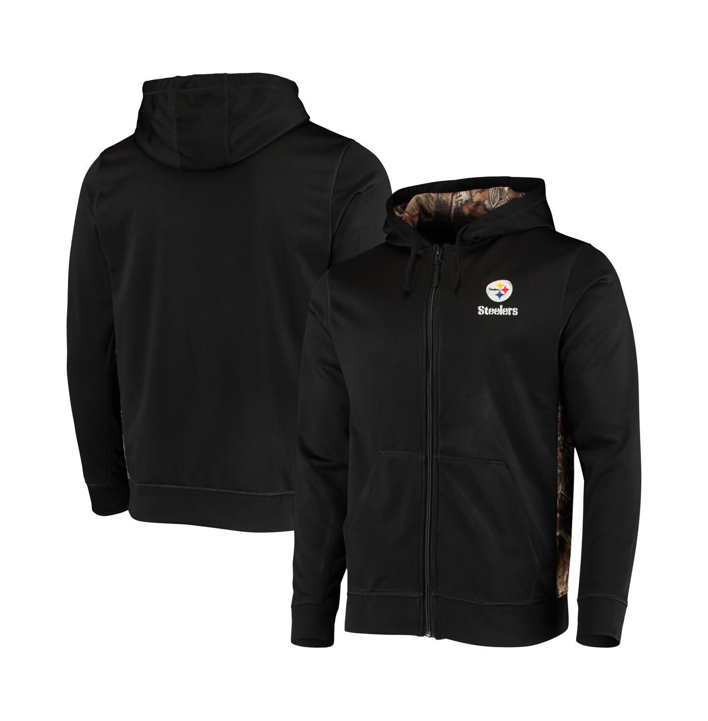 Мужское худи Dunbrooke Black, Realtree Camo Pittsburgh Steelers Decoy Tech Fleece Full-Zip — фото 2