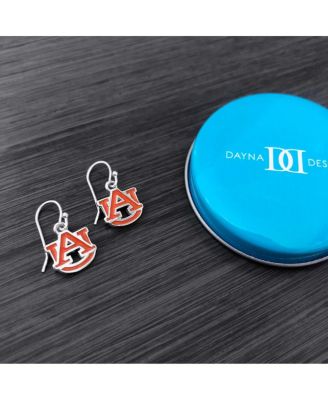 Women's Auburn Tigers Silver-Tone Enamel Dangle Earrings