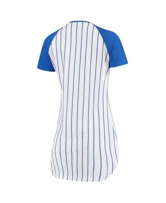 Women's White Chicago Cubs Vigor Pinstripe Nightshirt
