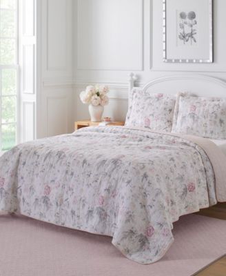 Breezy Floral Reversible 3 Piece Quilt Set, Full/Queen