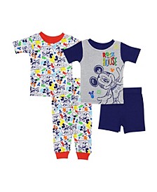 Mickey Mouse Baby Boys Pajamas, 4 Piece Set