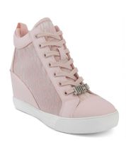 Pink high heel sneakers hot sale