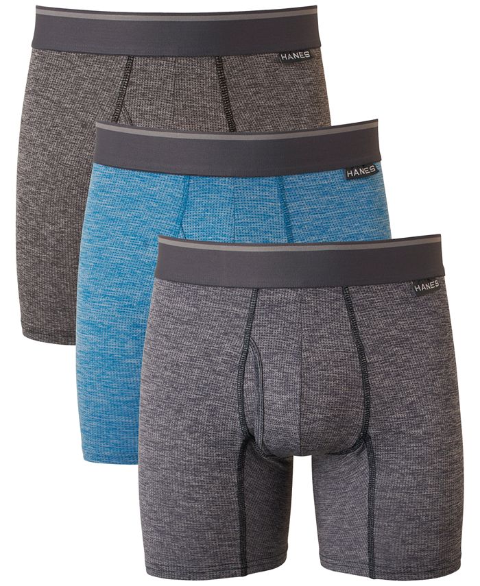 Hanes Men's 3 Pack Comfort Flex Fit Breathable Stretch Mesh Boxer Briefs  (S01)