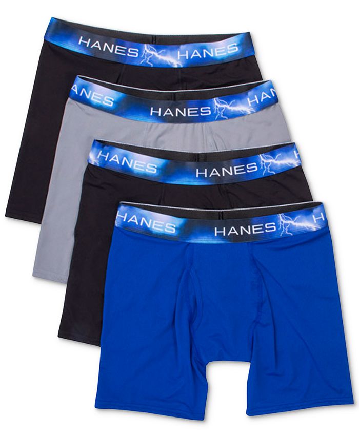 Men's Hanes 4-Pack Sport X-Temp Air Mesh Boxer Briefs, Size: Large