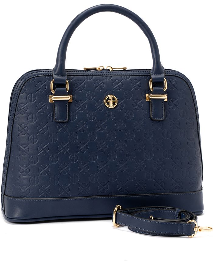 Giani Bernini Debossed Signature Dome Satchel, Created for Macy's