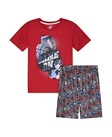 Little Boys T-shirt and Shorts Pajama Set, 2 Piece