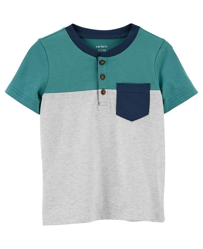 Carter's Toddler Boys Color Block Pocket Henley T-shirt - Macy's