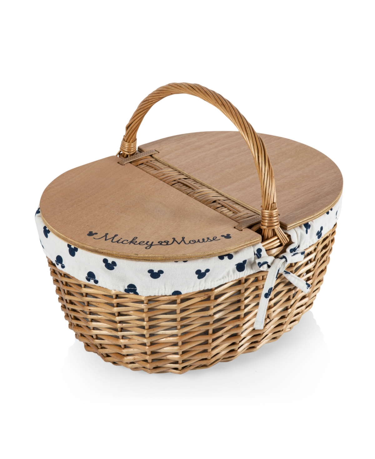 Disney Mickey Silhouette Country Basket - Cream with Navy Blue Pattern