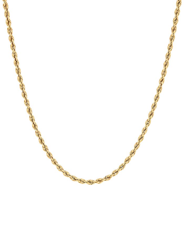 Glitter Rope Link 16 Chain Necklace (2mm) in 10k Gold