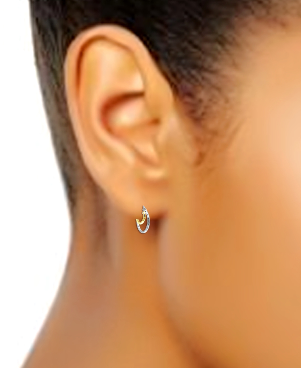 Giani Bernini Double Hoop Earrings in Sterling Silver & 18k Gold-Plate, Created for Macy's
