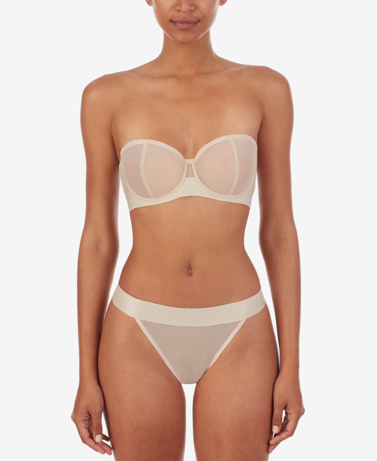 Sheers Strapless Mesh Bra DK4939 - Cashmere