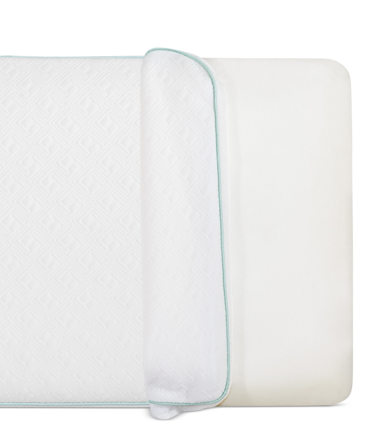 IntelliSLEEP Natural Comfort Traditional Memory Foam Pillow, Queen, Exclusively at Macy's - White With Green Cording