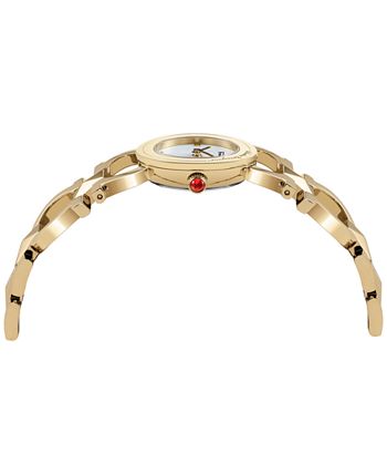 Salvatore Ferragamo - Women's Swiss Double Gancini Stud Gold Ion Plated Link Bracelet Watch 25mm