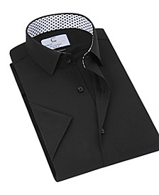 Men's Slim Fit Performance Short Sleeves Solid Button Down Shirt