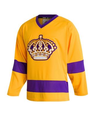 Purple Los Angeles Kings Throwback Jersey Adidas Men's Gold Los