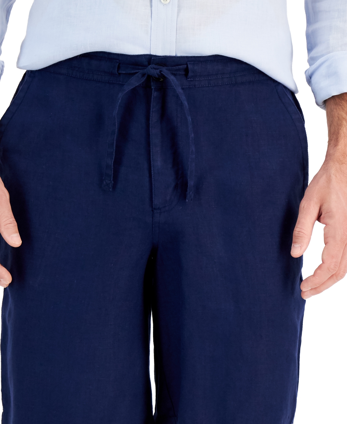 Men's 100% Linen Drawstring Shorts, Created for Macy's - Safari Tan