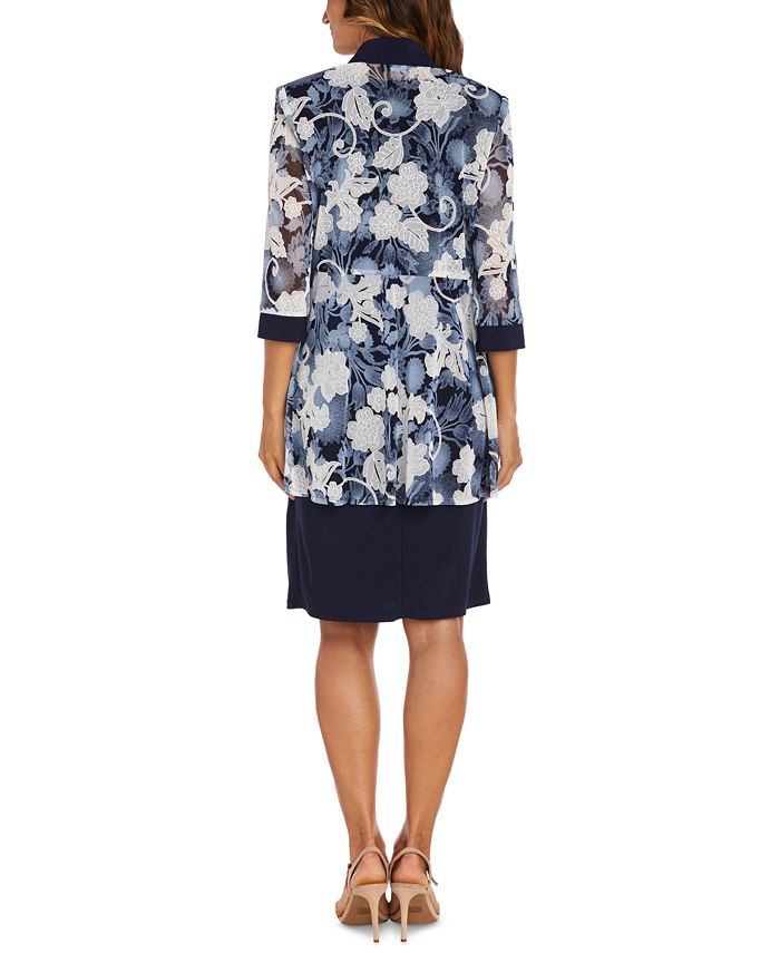 R & M Richards Women's Printed Dress and Jacket - Macy's
