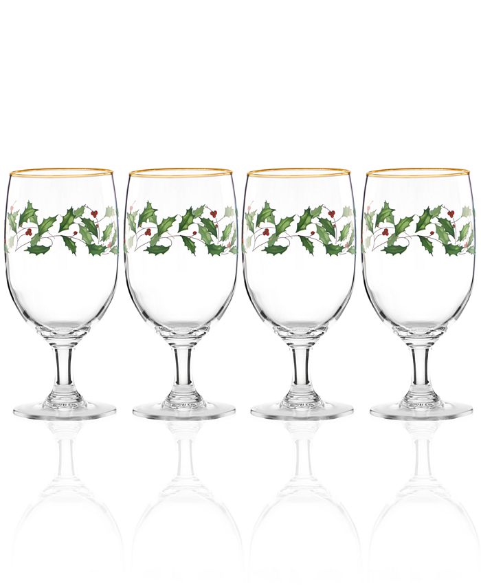 Lenox Holiday Gold 4-piece Balloon Glass Set 886857 - The Home Depot