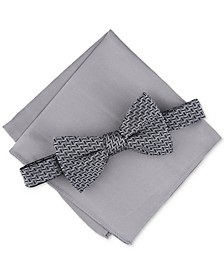 Michelsons of London Summer Geo Silk Bow Tie & Pocket Square Set 