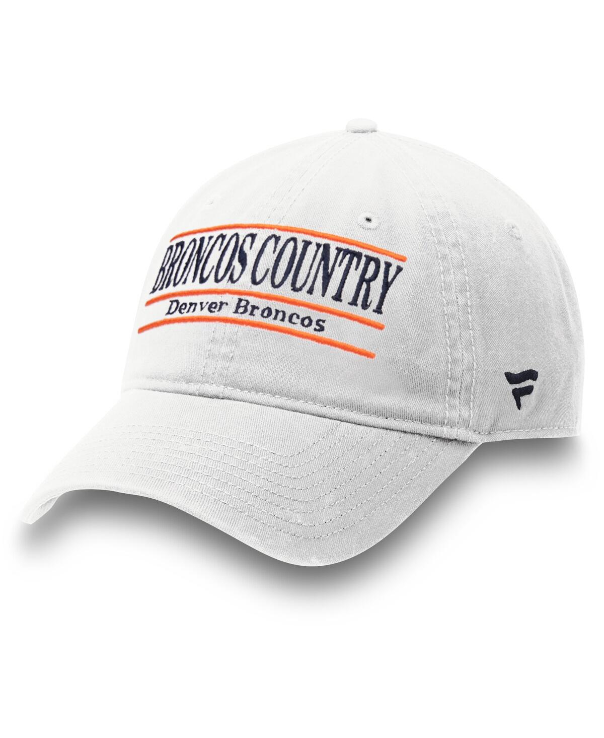 FANATICS MEN'S WHITE DENVER BRONCOS BRONCOS COUNTRY BAR ADJUSTABLE HAT