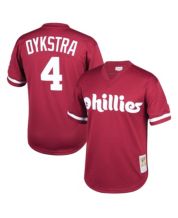 Mitchell & Ness Lenny Dykstra Philadelphia Phillies Cooperstown Collection  Mesh Batting Practice Jersey - Scarlet
