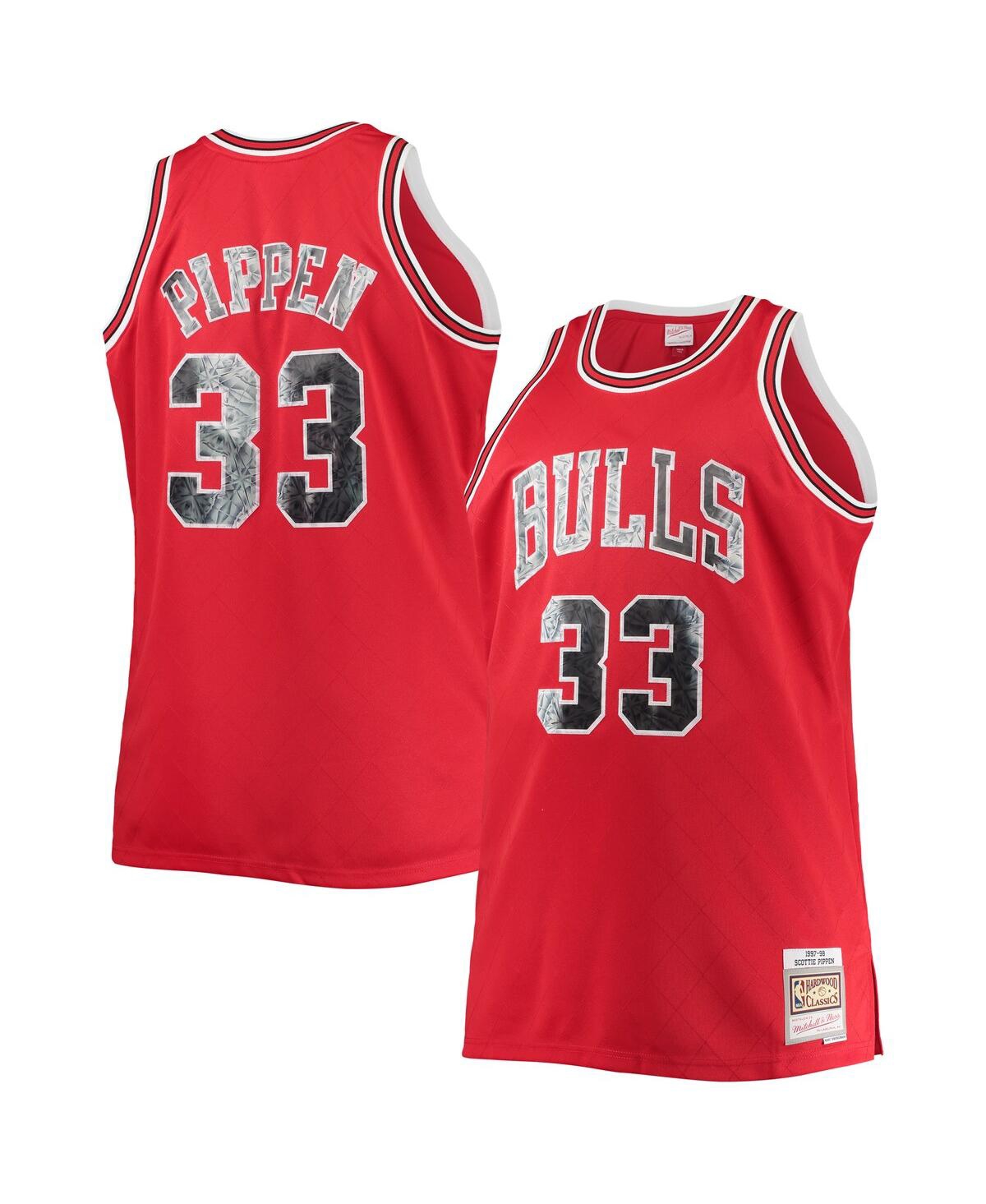 Men's Scottie PippenChicago Bulls Big and Tall 1997-98 Nba 75th Anniversary Diamond Swingman Jersey - Red