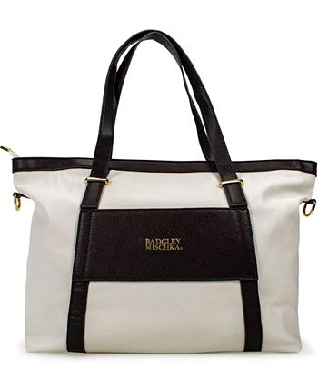 Badgley Mischka Anna Faux Leather Tote Weekender Travel Bag - Macy's