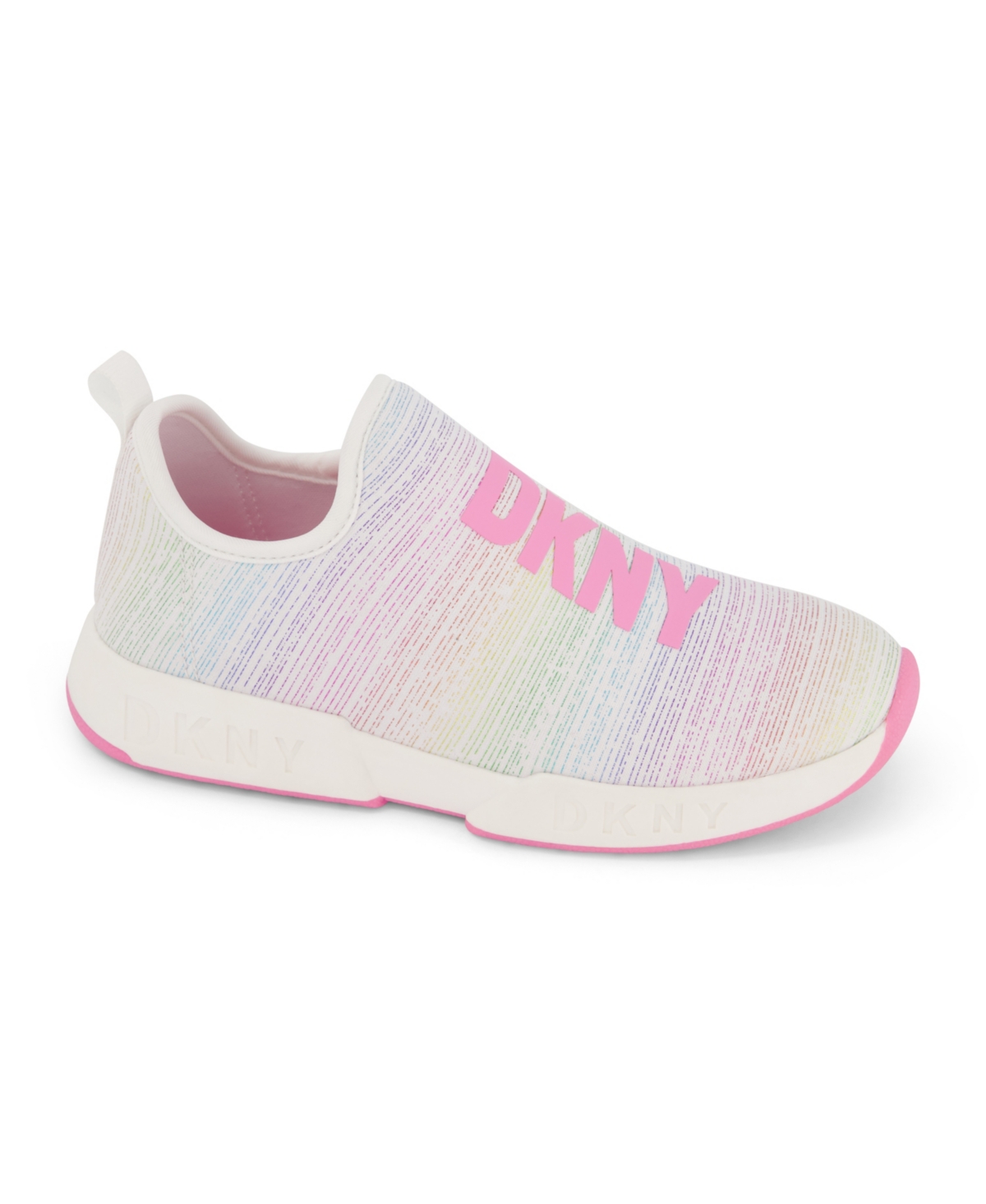 Shop Dkny Little Girls Slip On Sneakers In White