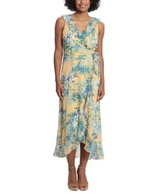 London Times Women's Ruffled Floral Midi Dress - Macy's