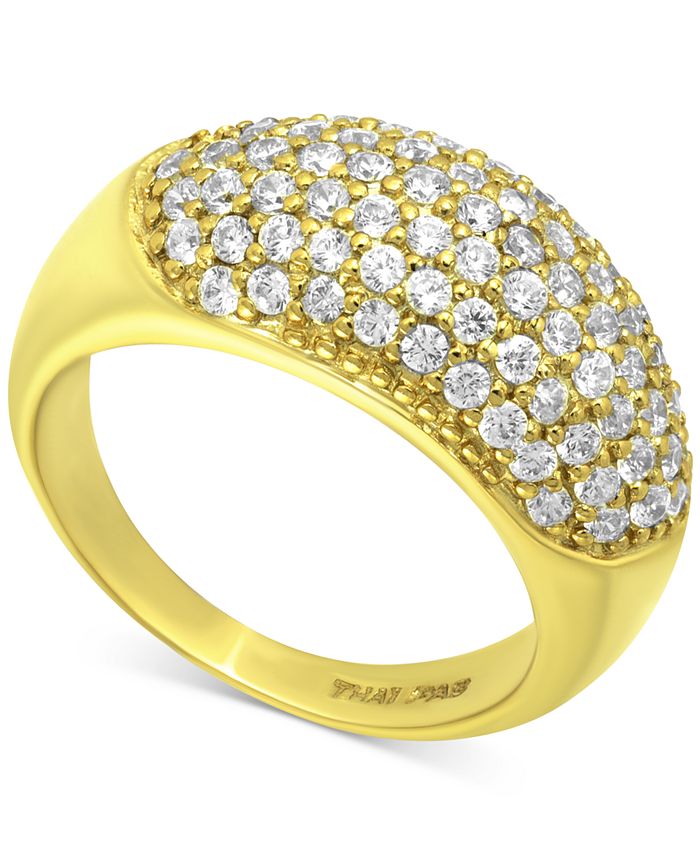 Giani Bernini Cubic Zirconia Pavé Dome Ring in Gold-Plated Sterling ...