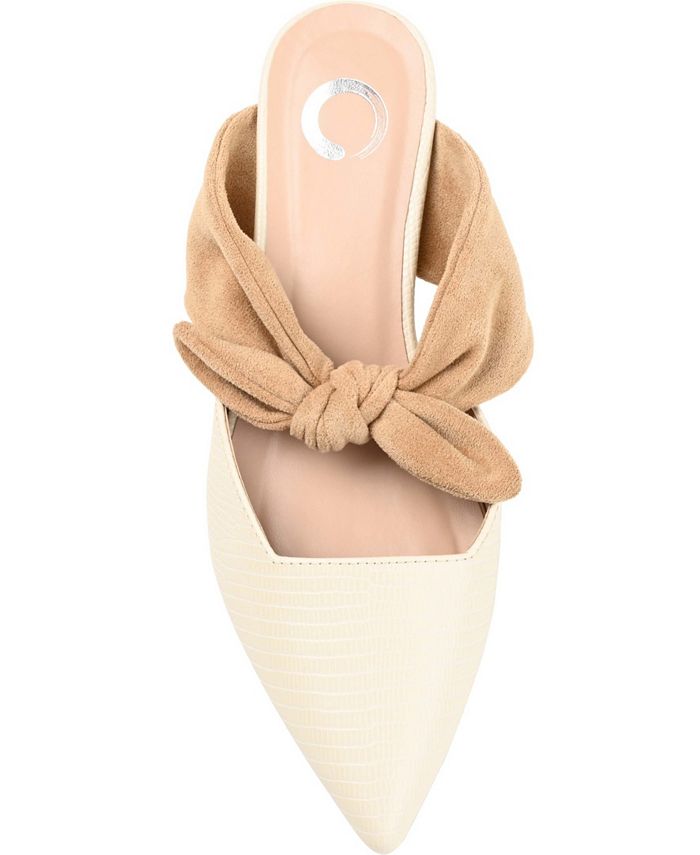 JOURNEE COLLECTION Womens Beige Twist Strap Cut Out Padded Enniss Pointed Toe Slip On Dress Mules M main image 1