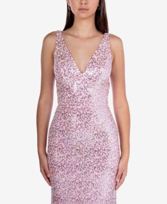 B Darlin Juniors' Sequin V-Neck Gown - Macy's