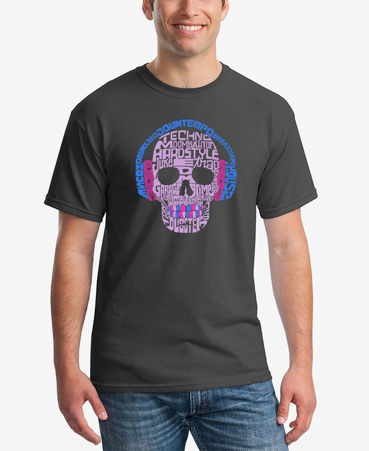 Men's Word Art Styles of Edm Music T-shirt