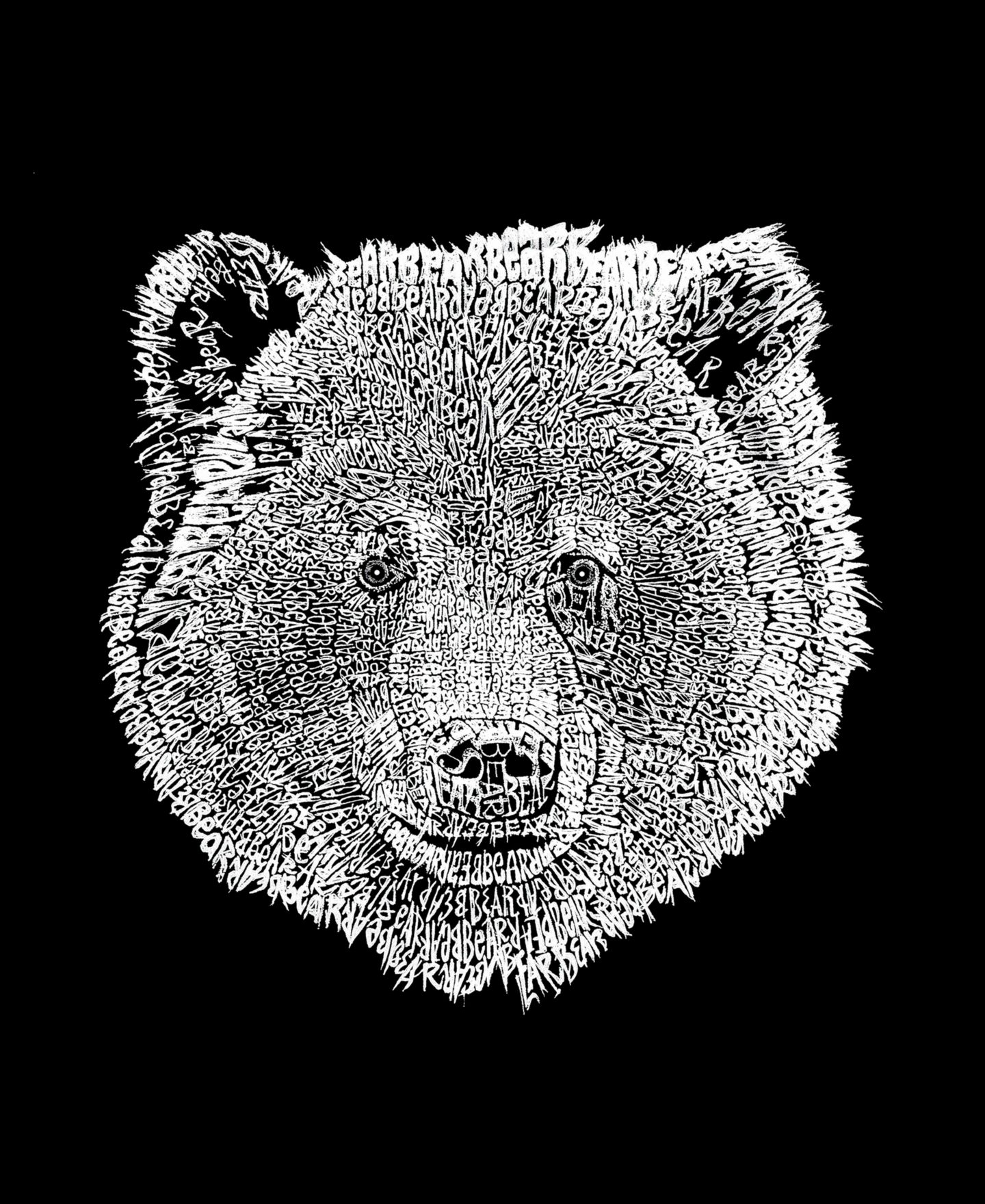 Мужская толстовка LA Pop Art Word Art Bear Face Crewneck, цвет: Чёрный — фото 3