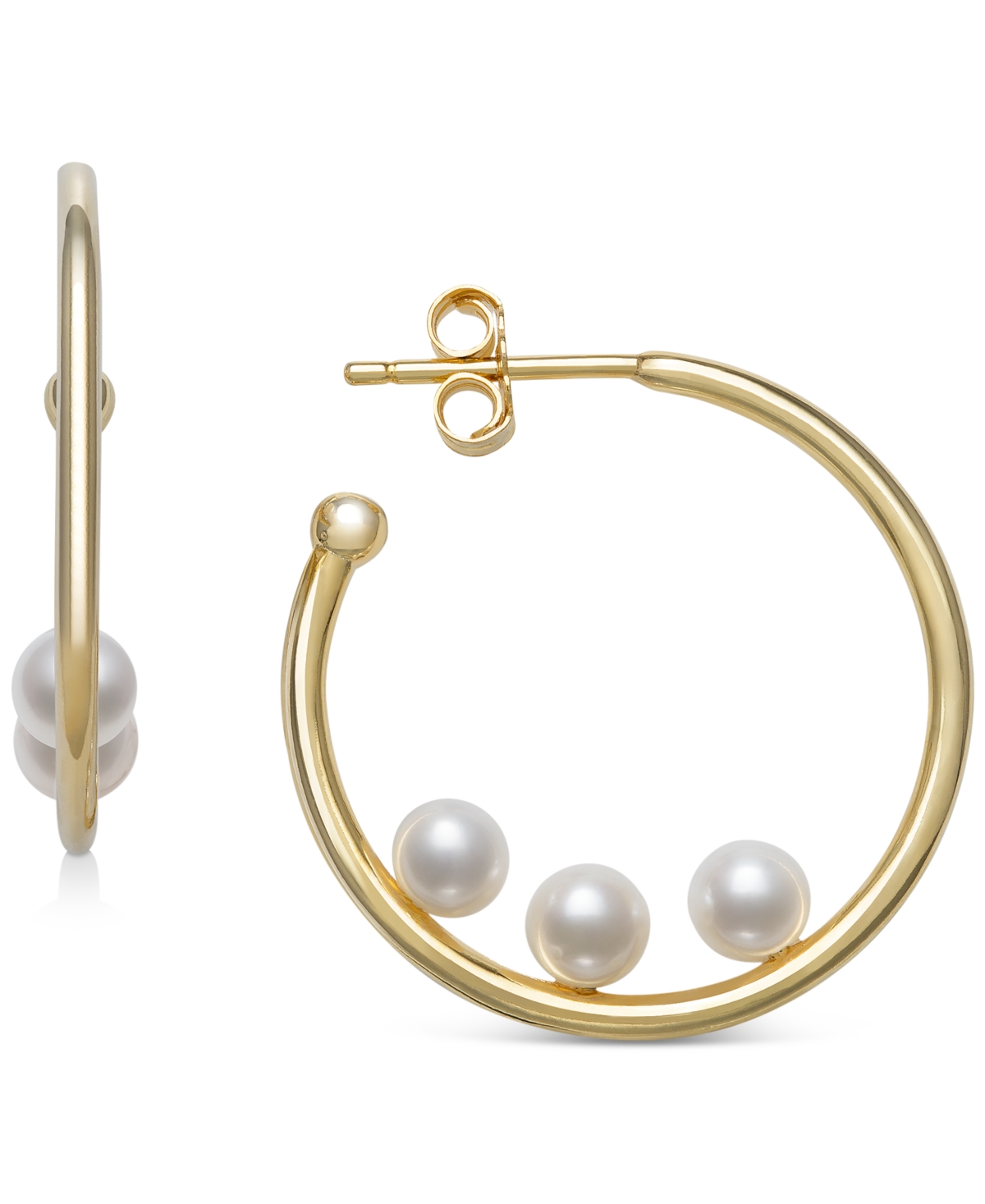 Belle de Mer Cultured Freshwater Pearl (4mm) Extra Small Hoop Earrings, Created for Macy's