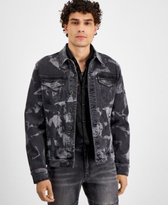 INC International Concepts - Men's Tie Dye Denim Trucker Jacket