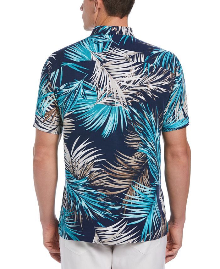 Cubavera Men's Big & Tall Tropical Palm-Print Textured Shirt - Macy's