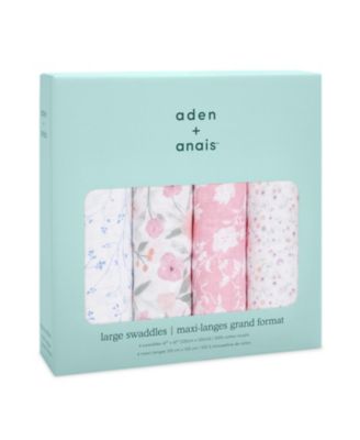 Baby Girls Floral Swaddle Blankets, Pack of 4