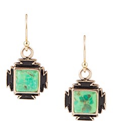 Mission Bronze and Genuine Lime Turquoise Drop Earrings