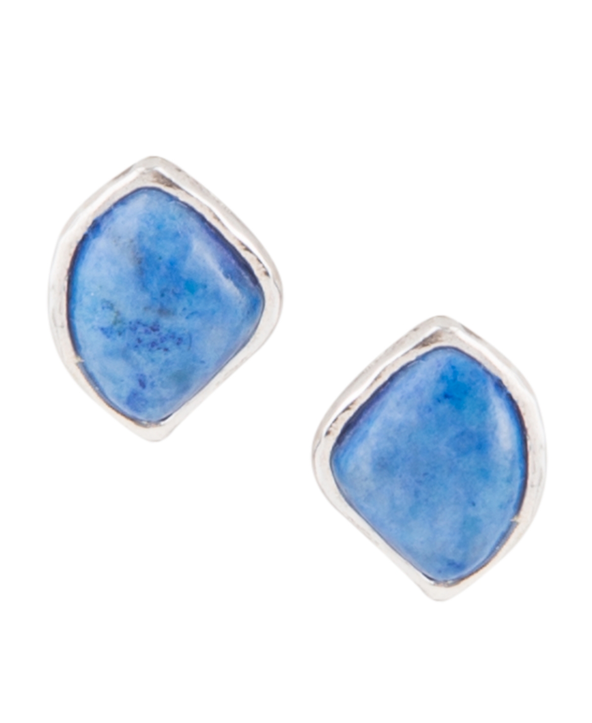 Shop Barse Abstract Sterling Silver And Genuine Lapis Stud Earrings