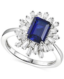Lab-Created Sapphire (2 ct. t.w.) & Lab-Created White Sapphire (1 ct. t.w.) Ring in Gold-Plated Sterling Silver (Also in Lab-Created Emerald & Lab-Created Ruby)