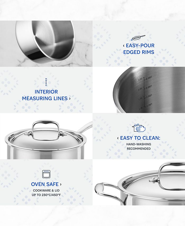 Legend Cookware 3 Ply Cookware with Lids Set, 12 Piece Macy's