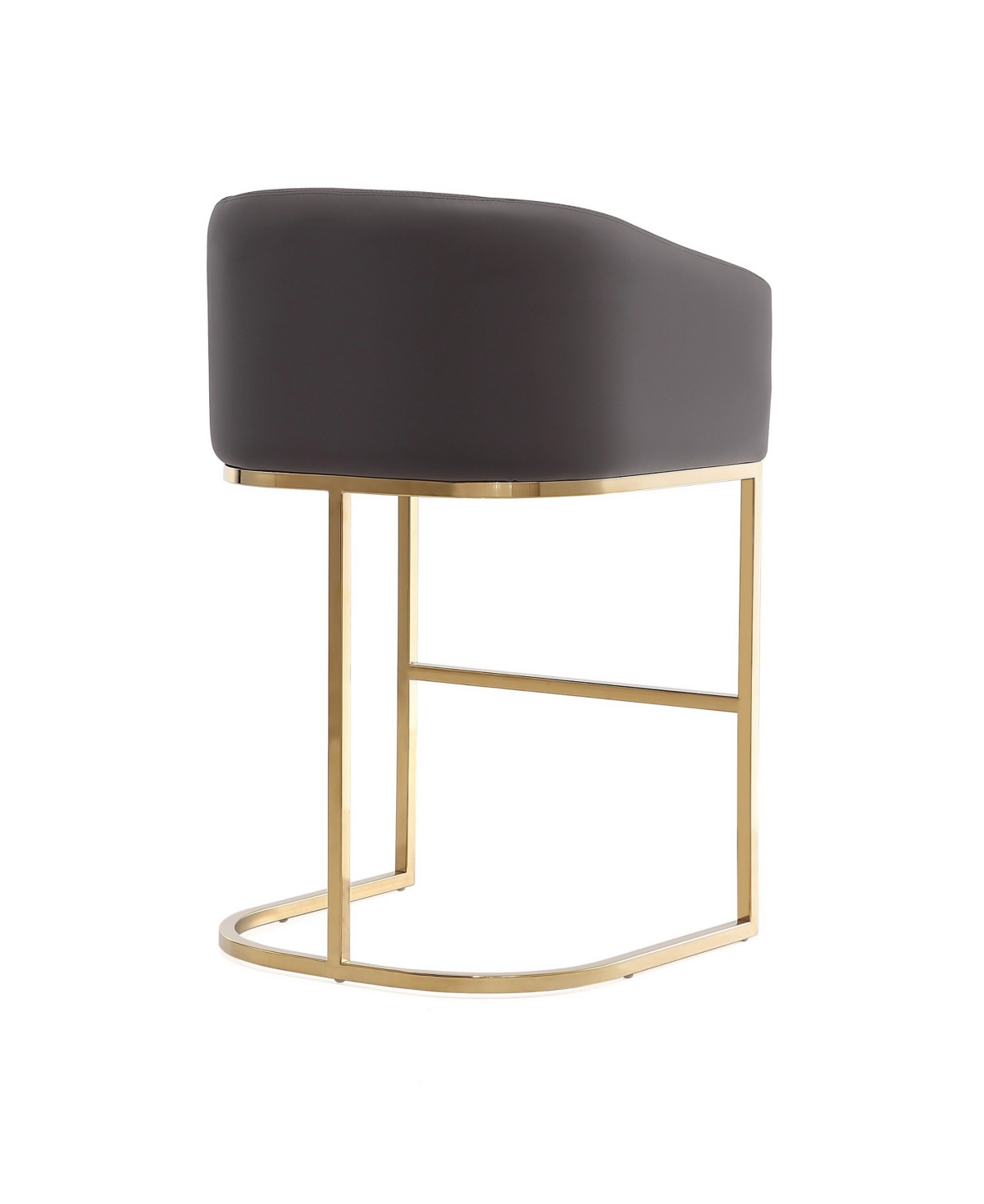 Manhattan Comfort Set Of 3 Louvre Counter Stools In Gray,titanium Gold-tone