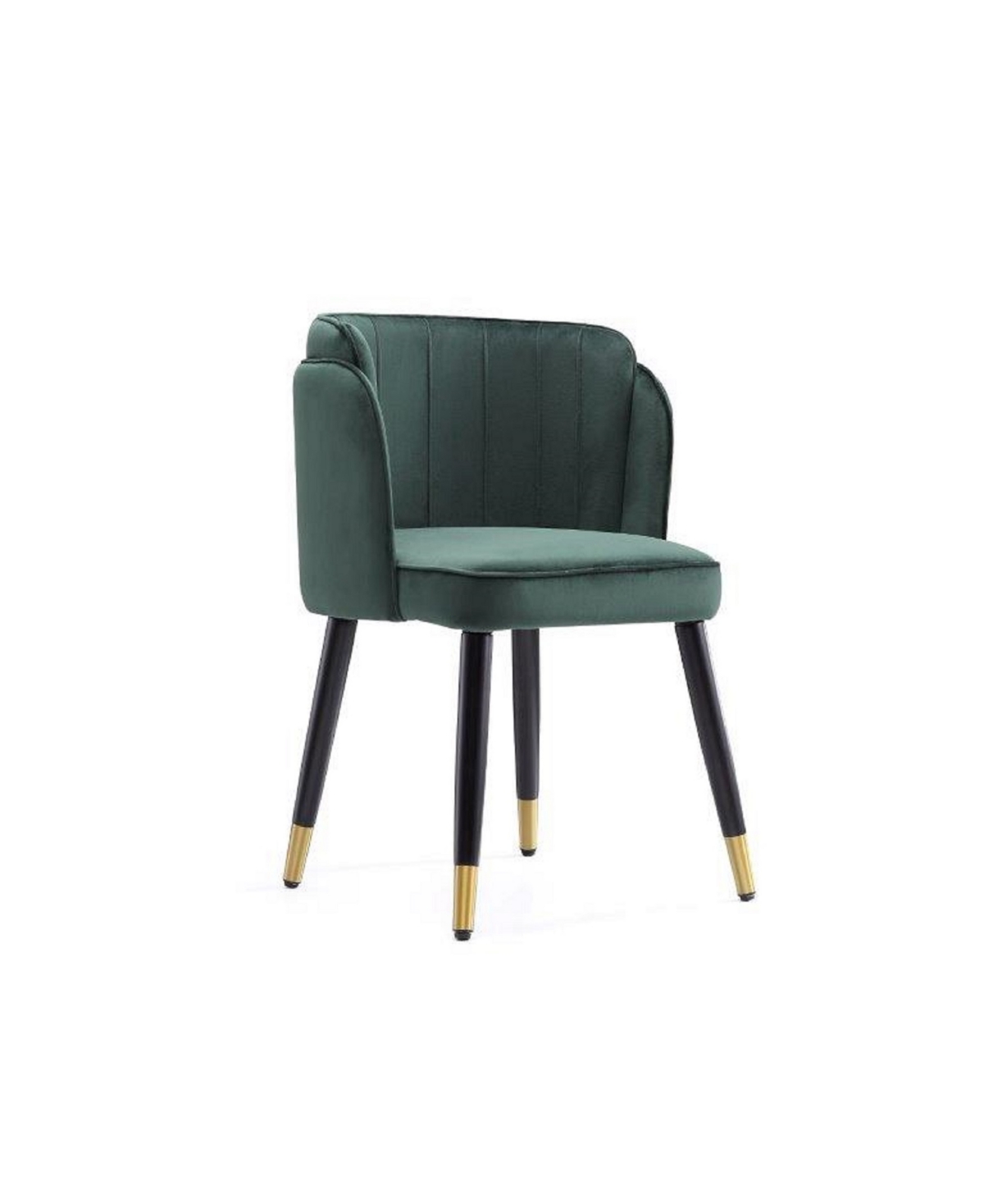 Manhattan Comfort Zephyr Dining Chair In Green And Polished Chrome