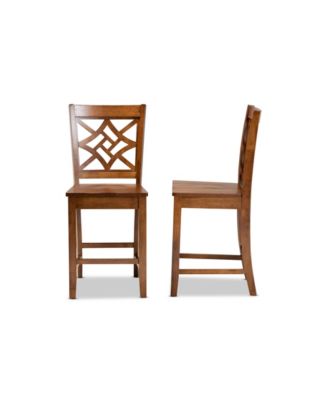 Nicolette Modern and Contemporary Transitional Wood Counter Stool Set, 2 Piece