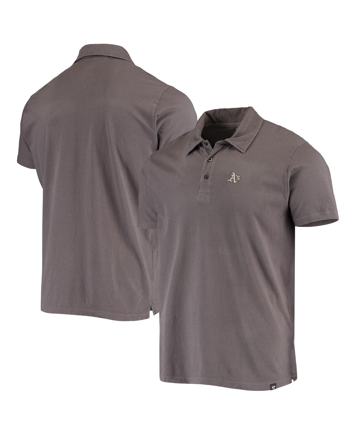 47 Brand Men's '47 Gray Oakland Athletics Flatiron Polo Shirt
